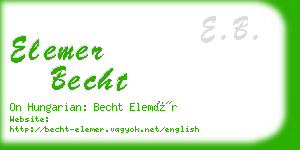 elemer becht business card